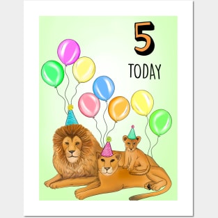 LION FAMILY 5TH BIRTHDAY Posters and Art